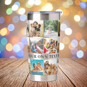 Moderne gepersonaliseerde 18 foto collage geïsoleerde drinkbeker