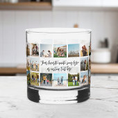 Moderne gepersonaliseerde 18 foto collage whisky glas