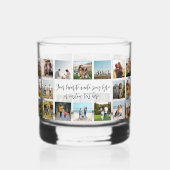 Moderne gepersonaliseerde 18 foto collage whisky glas (Achterkant)