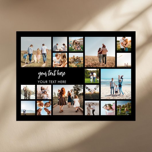 Moderne gepersonaliseerde 19 foto collage poster