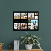 Moderne gepersonaliseerde 19 foto collage poster
