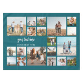 Moderne gepersonaliseerde 19 foto collage tafelkleed (Voorkant (Horizontaal))