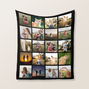 Moderne gepersonaliseerde 20 fotocollage fleece deken