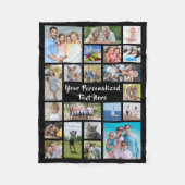 Moderne gepersonaliseerde 21 foto collage Aangepas Fleece Deken (Voorkant)