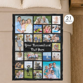 Moderne gepersonaliseerde 21 foto collage Aangepas Fleece Deken