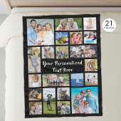 Moderne gepersonaliseerde 21 foto collage Aangepas Fleece Deken