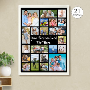 Moderne gepersonaliseerde 21 foto collage Aangepas Poster