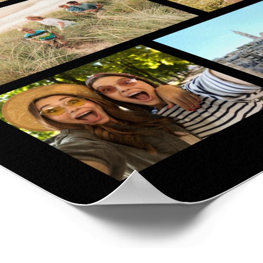 Moderne gepersonaliseerde 22 foto collage poster (Hoek)