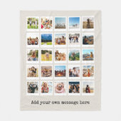 Moderne gepersonaliseerde 25 foto collage fleece deken (Voorkant)