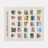 Moderne gepersonaliseerde 25 foto collage fleece deken (Voorkant (Horizontaal))