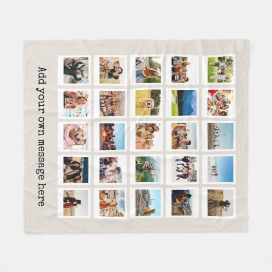 Moderne gepersonaliseerde 25 foto collage fleece deken (Voorkant (Horizontaal))
