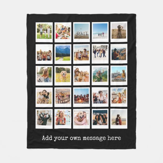 Moderne gepersonaliseerde 25 foto collage fleece deken (Voorkant)