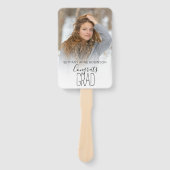 Moderne gepersonaliseerde 2 foto afstudeerceremoni handwaaier (Voorkant)