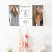 Moderne gepersonaliseerde 2 foto afstuderen spandoek (Insitu)