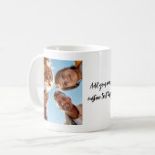 Moderne gepersonaliseerde 2 foto koffiemok (Voorkant links)
