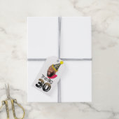 Moderne gepersonaliseerde 30e verjaardag foto cadeaulabel (Met Touw)