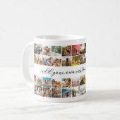 Moderne gepersonaliseerde 48 foto collage koffiemok (Voorkant links)