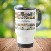 Moderne gepersonaliseerde 48 foto collage reisbeker