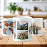 Moderne gepersonaliseerde 4 foto collage koffiemok<br><div class="desc">Maak je eigen fotocollage-mok met 4 van je favoriete afbeeldingen.</div>