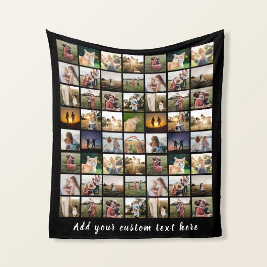 Moderne gepersonaliseerde 56 foto collage fleece deken