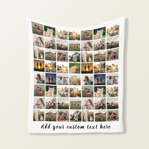 Moderne gepersonaliseerde 56 foto collage fleece deken