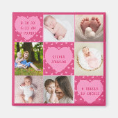 Moderne gepersonaliseerde 6 foto collage van pasge magneet (Voorkant)