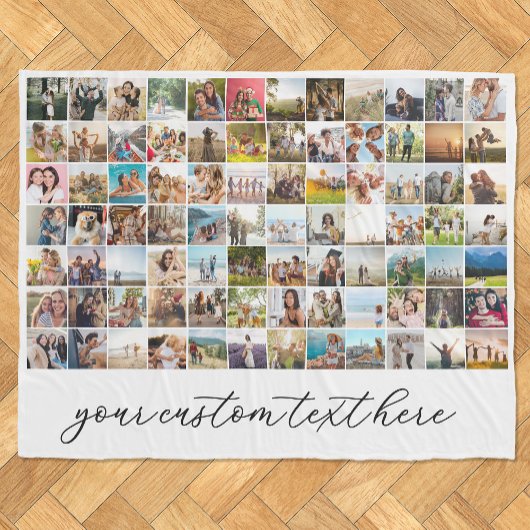 Moderne gepersonaliseerde 84 foto collage fleece deken