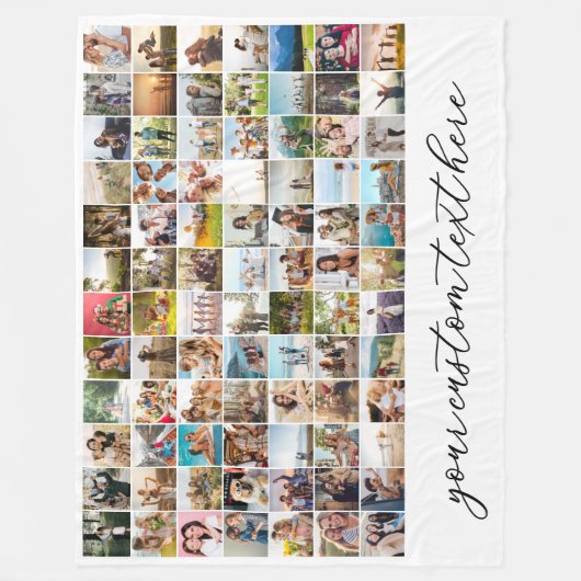 Moderne gepersonaliseerde 84 foto collage fleece deken (Voorkant)