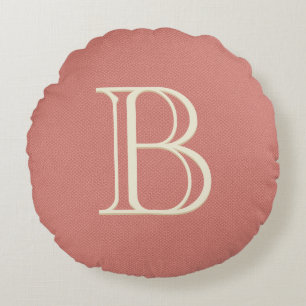 Moderne Gepersonaliseerde Aangepaste Monogram Begi Rond Kussen