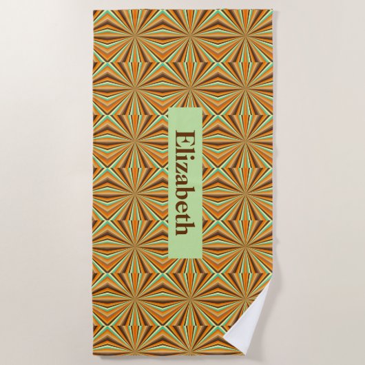 Moderne gepersonaliseerde aangepaste retro-patroon strandlaken (Voorkant)