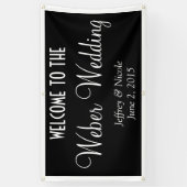 Moderne gepersonaliseerde aangepaste trouwbanner spandoek (Verticaal)
