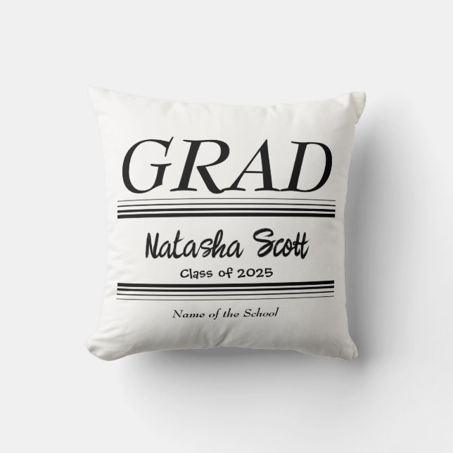 Moderne gepersonaliseerde afstudeerdiploma  kussen (Voorkant)