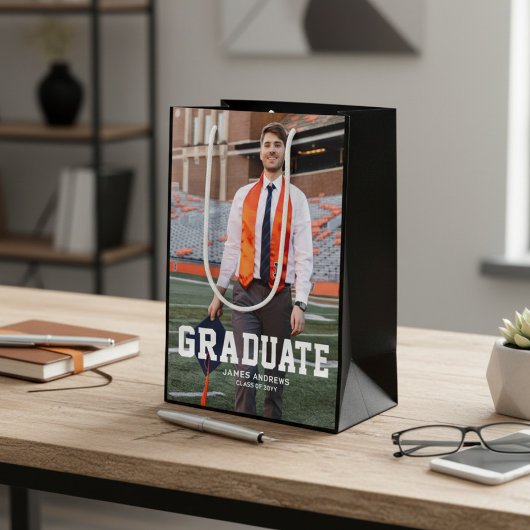 Moderne gepersonaliseerde afstudeerfoto afstuderen medium cadeauzakje
