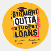 Moderne gepersonaliseerde Afstuderen geschenk Stic Ronde Sticker (Voorkant)