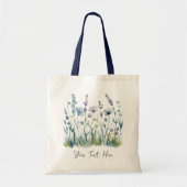 Moderne Gepersonaliseerde Aquarel Wilde Bloem Bloe Tote Bag (Voorkant)