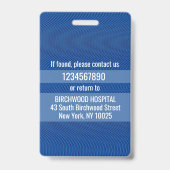 Moderne gepersonaliseerde arts-assistent ID-kaart Badge (Achterkant)