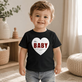 Moderne gepersonaliseerde babyhart t-shirt