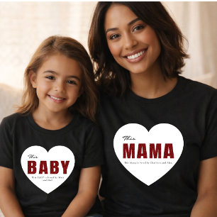 Moderne gepersonaliseerde babyhart t-shirt