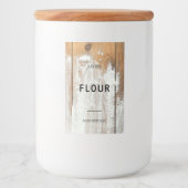 Moderne gepersonaliseerde bakmeel zwarte lettertyp voedselcontainer etiket (Voorkant)