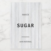 Moderne Gepersonaliseerde Basics Sugar Black Fonts Voedselcontainer Etiket (Enkel label)