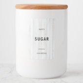 Moderne Gepersonaliseerde Basics Sugar Black Fonts Voedselcontainer Etiket (Voorkant)