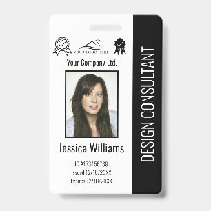 Moderne gepersonaliseerde bedrijfspas zwart voor m badge
