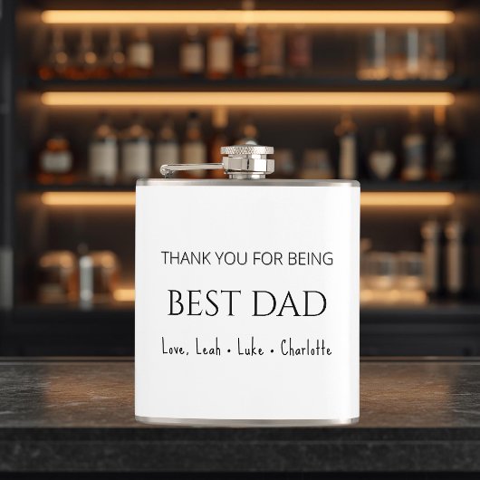 Moderne Gepersonaliseerde Beste Vader Fles Cadeau Heupfles