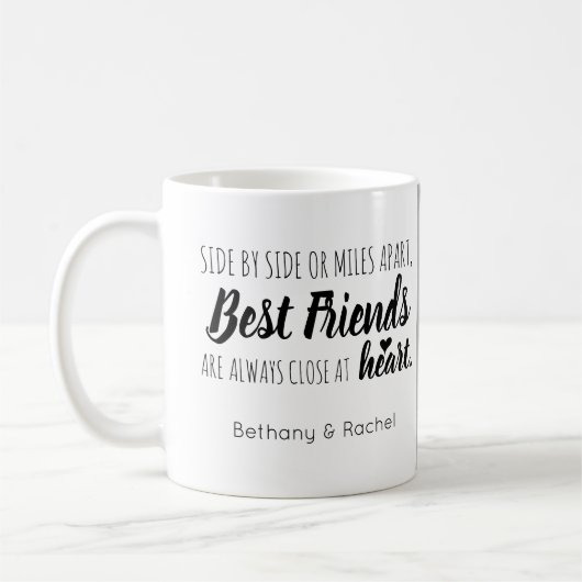 Moderne Gepersonaliseerde BFF Beste Vriend Script  Koffiemok (Links)