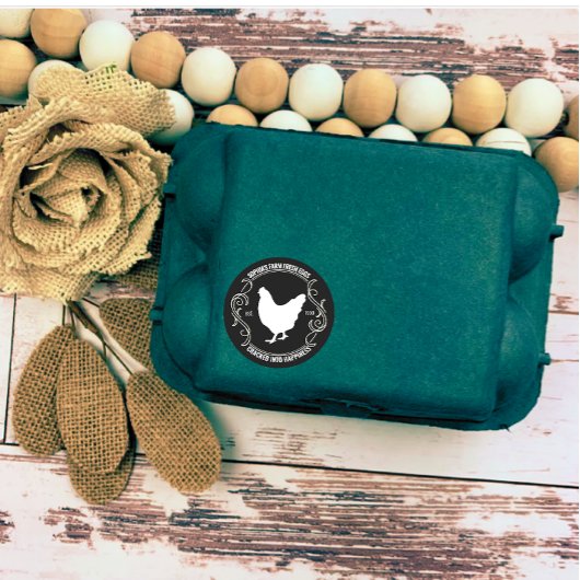 Moderne gepersonaliseerde Boerderij Fresh Egg bedr Ronde Sticker