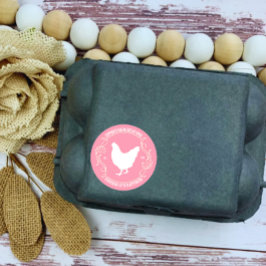 Moderne gepersonaliseerde Boerderij Fresh Egg bedr Ronde Sticker