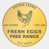 Moderne gepersonaliseerde Boerderij naam Golden Ronde Sticker (Voorkant)