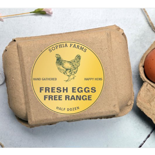 Moderne gepersonaliseerde Boerderij naam Golden Ronde Sticker