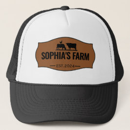 Moderne gepersonaliseerde Boerderij naam met Est Y Trucker Pet