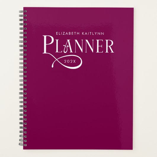 Moderne Gepersonaliseerde Bourgogne en Wijn Planner (Voorkant)